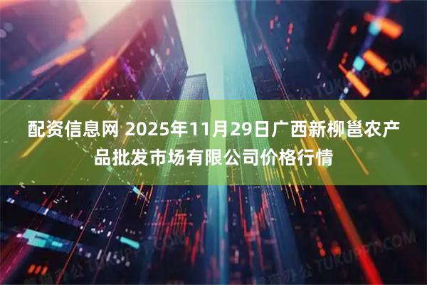 配资信息网 2025年11月29日广西新柳邕农产品批发市场有限公司价格行情