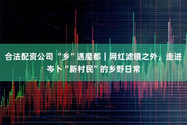 合法配资公司 “乡”遇魔都｜网红滤镜之外，走进岑卜“新村民”的乡野日常